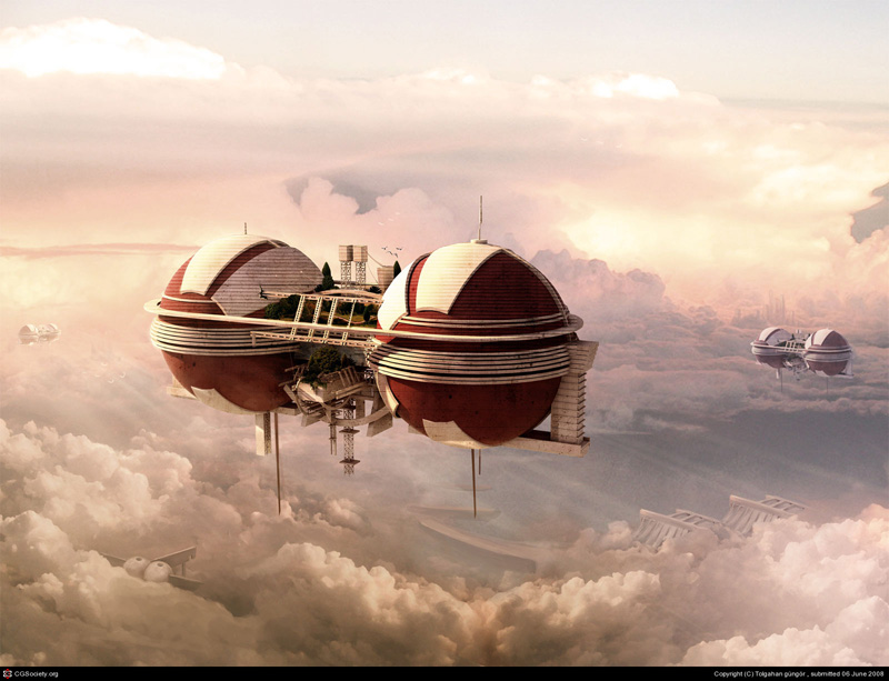 Illustration for article titled An Airborne City Emerges from the Clouds